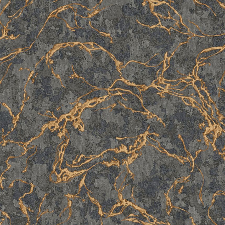 Non-woven wallpaper, black-gold, marble, 1503-5, Vera, AdaWall