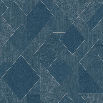 Blue geometric non-woven wallpaper with glitters, A72002, Vavex 2026