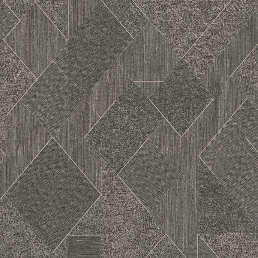 Gray-black geometric wallpaper with glitters, A72003, Vavex 2026