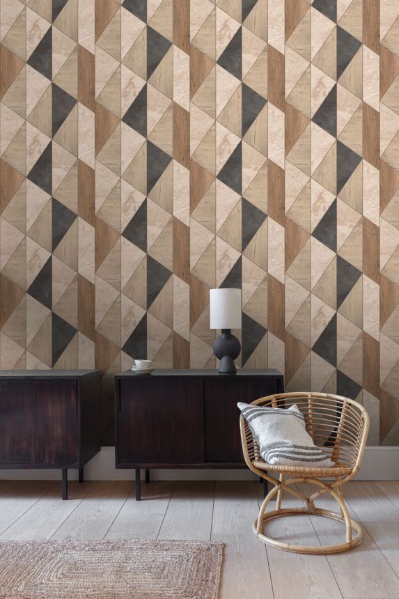 Gray geometric non-woven wallpaper, A65104, Vavex 2026
