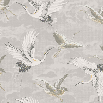 Gray non-woven wallpaper, birds, 121805, Vavex 2026