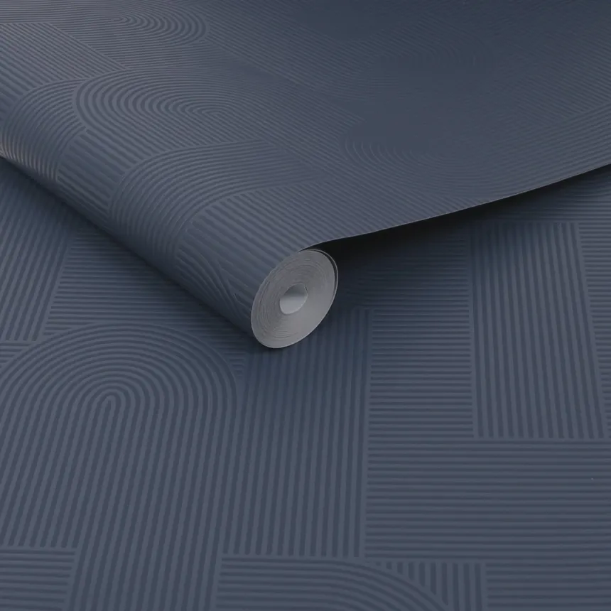 Blue geometric non-woven wallpaper, 121808, Vavex 2026
