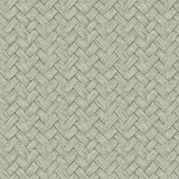 Non-woven wallpaper, green, mat imitation, M69094D, Nomade, Ugépa