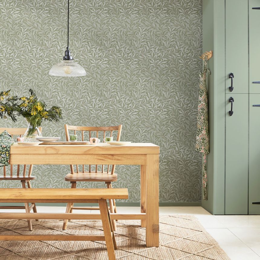 Non-woven wallpaper, green, branches, 124248, William Morris At Home