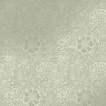 Non-woven wallpaper, green, flowers, leaves, 124256, William Morris At Home