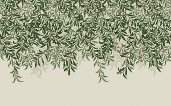Non-woven wall mural, green, branches, leaves, 125364, William Morris At Home