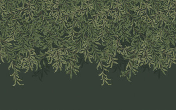 Non-woven wall mural, green, branches, leaves, 125391, William Morris At Home