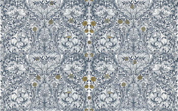 Non-woven wall mural, blue, flowers, 125400, William Morris At Home