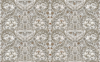 Non-woven wall mural, gray-beige, flowers, 125409, William Morris At Home