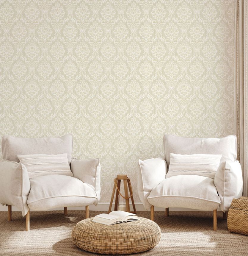 Luxurious baroque non-woven wallpaper, beige, Z15544, Mini Trend, Zambaiti Parati