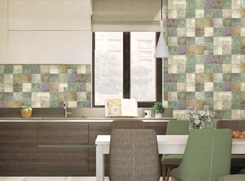 Washable vinyl bathroom / kitchen wallpaper Tiles 5702-02, Vavex 2022