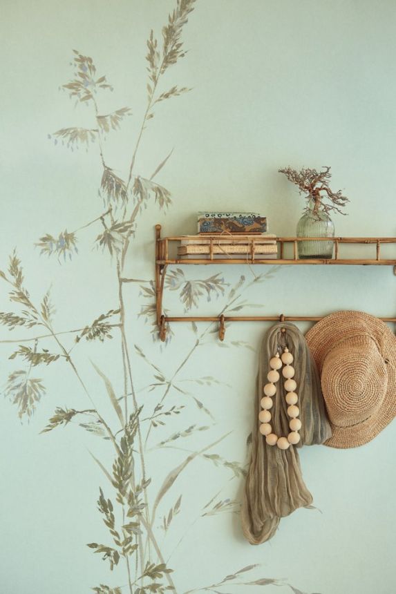 Non-woven mural wallpaper Grass, 300904, Aqua Twigs, 140 x 280 cm, Waterfront, Eijffinger