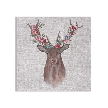 Frameless picture 105387, Watercolor Floral Stag, Deer, Wall Art, Graham & Brown