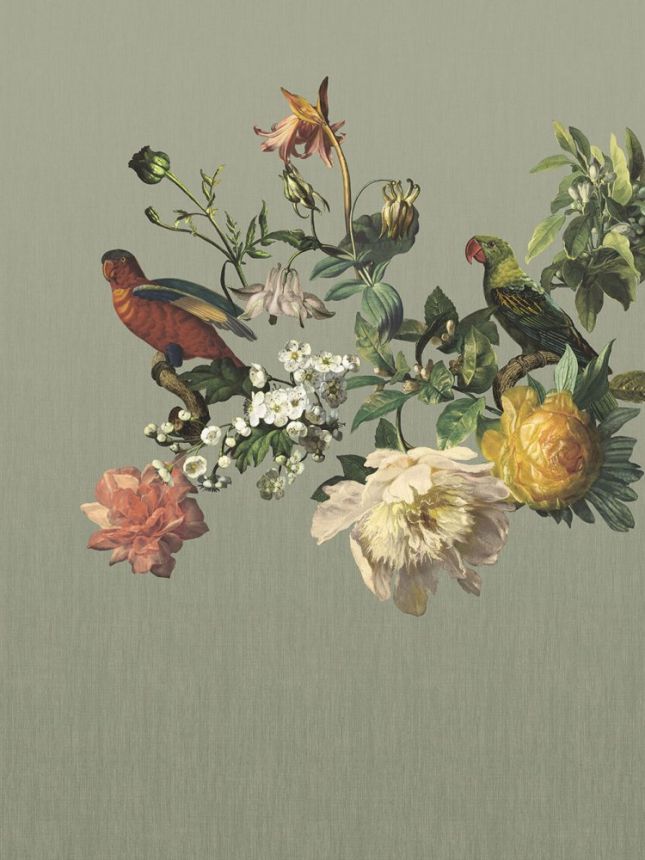 Non-woven mural wallpaper Flowers, Parrots 307402, 210 x 280 cm, Museum, Eijffinger