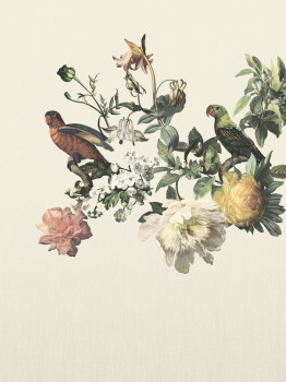 Non-woven mural wallpaper Flowers, Parrots 307401, 210 x 280 cm, Museum, Eijffinger