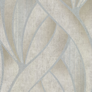 Gray-beige geometric design wallpaper, fabric texture 45242, Feeling, Emiliana