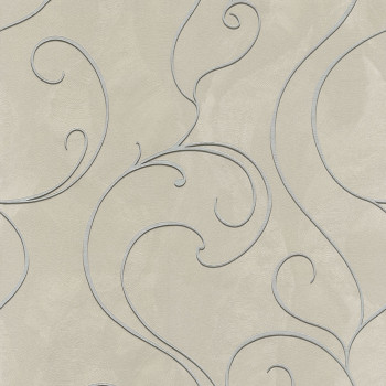 Metallic beige non-woven wallpaper with ornaments 45219, Feeling, Emiliana