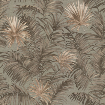 Non-woven palm leaves wallpaper, fabric texture 45205, Feeling, Emiliana