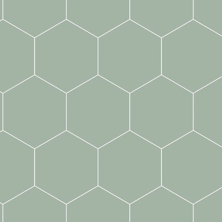 Green geometric pattern wallpaper 139227, Art Deco, Esta