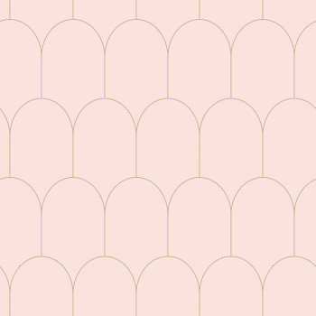 Geometric non-woven wallpaper pink 139201, Art Deco, Esta