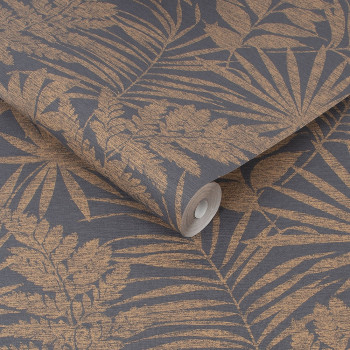 Non-woven wallpaper Leaves 106980, Fenne Dark, Botanica, Vavex