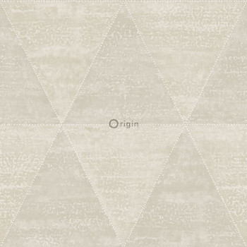 Gray metallic non-woven wallpaper, imitation of metal triangles 337257, Matières - Metal, Origin