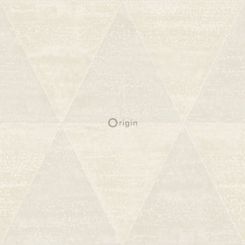 Gray metallic non-woven wallpaper, imitation of metal triangles 337256, Matières - Metal, Origin