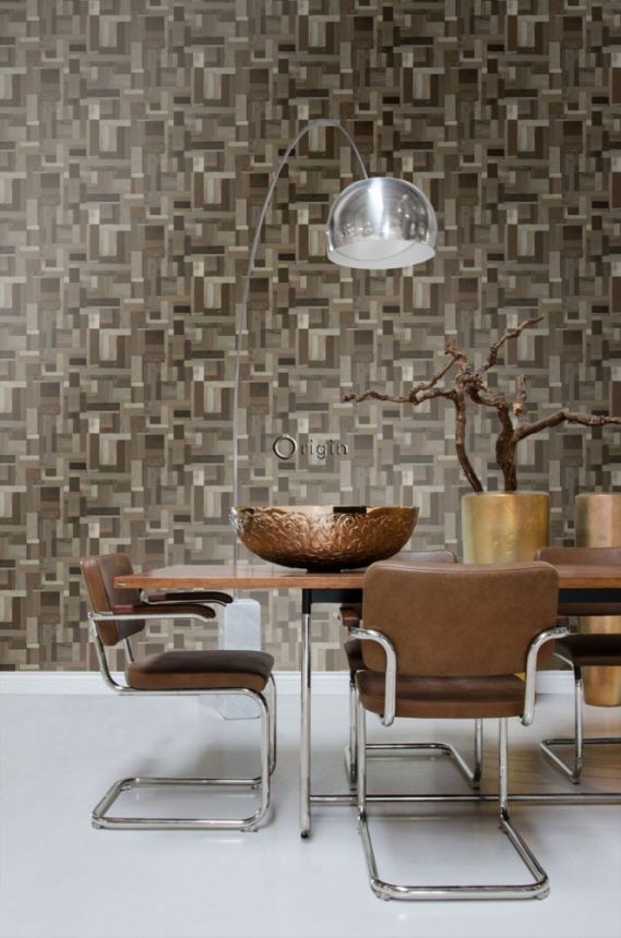 Non-woven wallpaper Wood, imitation wood paneling 337221, Matières - Wood, Origin