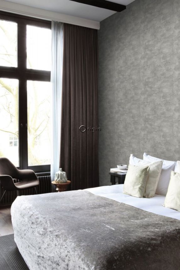 Non-woven wallpaper gray, imitation concrete 347605, Matières - Stone, Origin