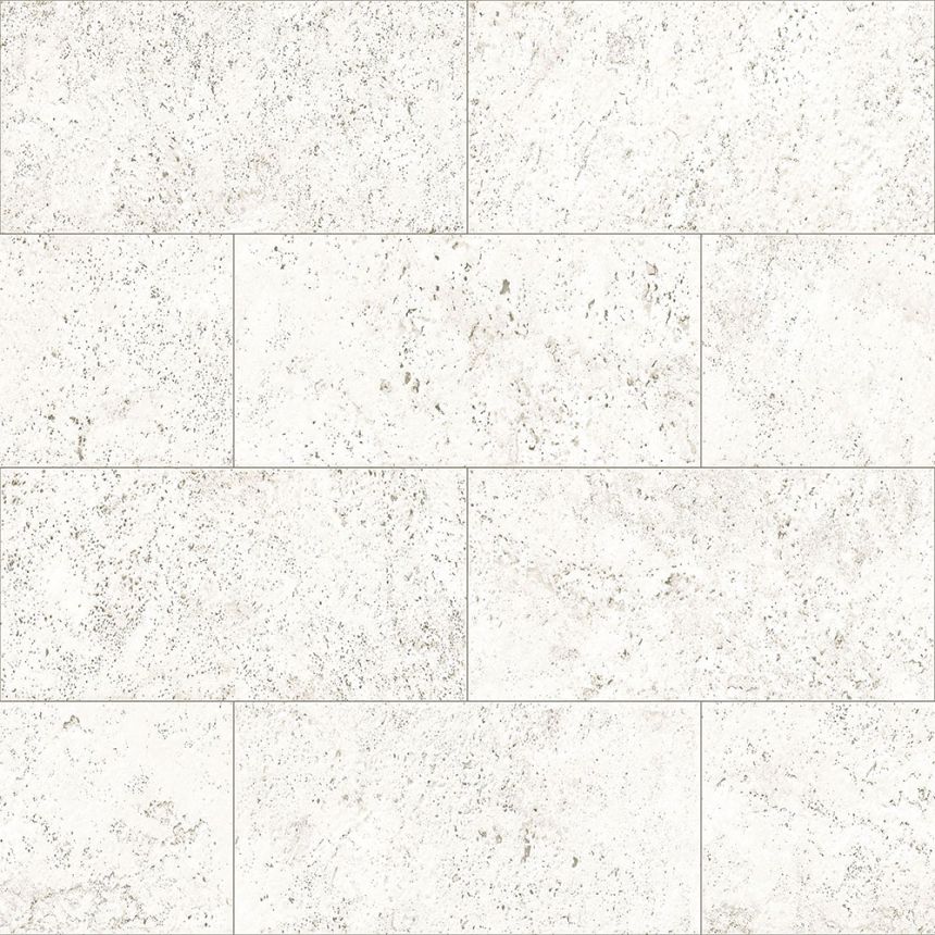 Gray-white non-woven wallpaper, imitation of stone cladding 347580, Matières - Stone, Origin