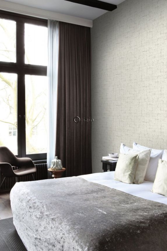 Non-woven wallpaper gray, imitation of stone cladding 347568, Matières - Stone, Origin