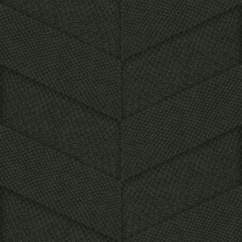 Dark green non-woven wallpaper, parquet leather pattern 347796, Luxury Skins, Origin