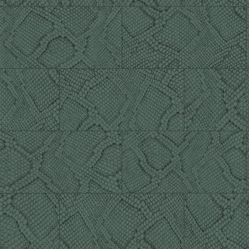 Green non-woven wallpaper, snakeskin pattern 347788, Luxury Skins, Origin