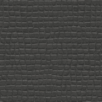 Non-woven black wallpaper, imitation crocodile skin 347783, Luxury Skins, Origin