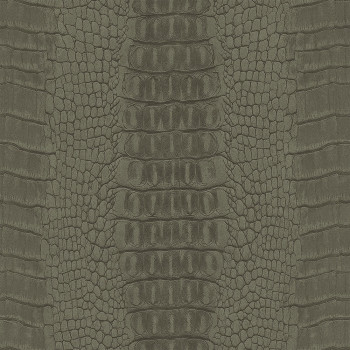 Khaki non-woven wallpaper, imitation crocodile skin 347774, Luxury Skins, Origin