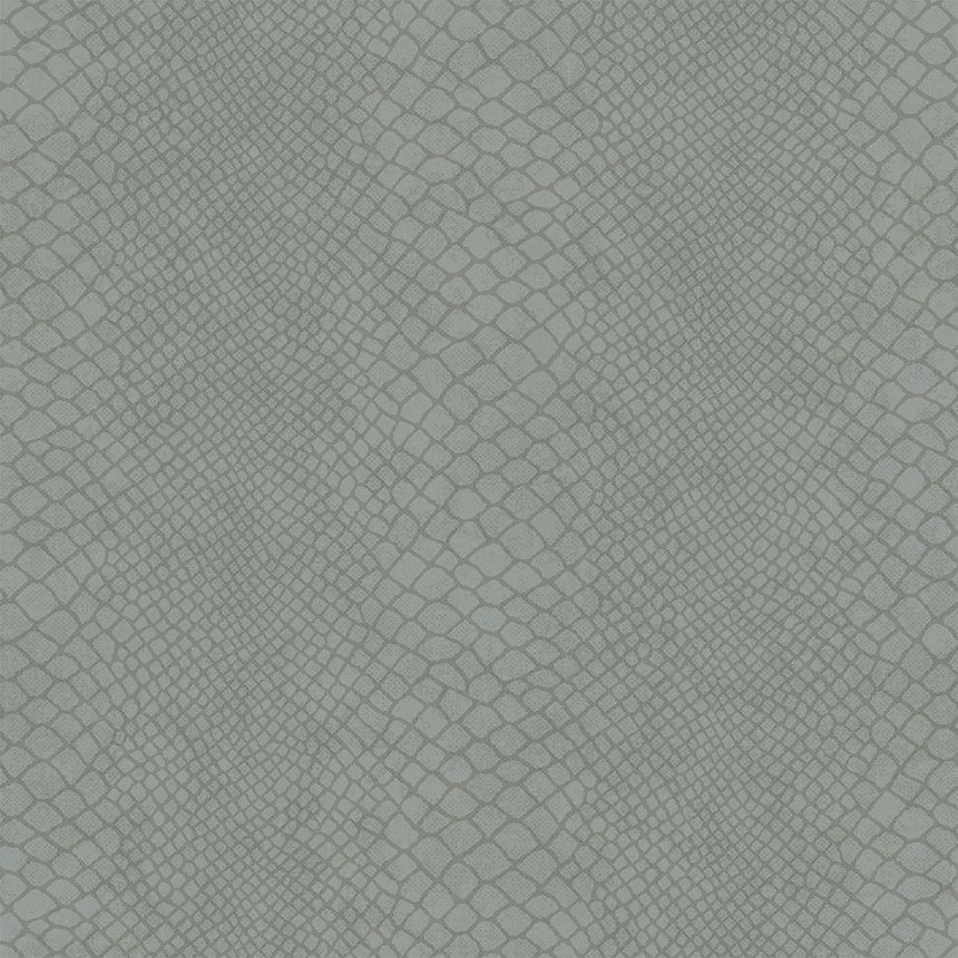 Gray-green non-woven wallpaper, imitation snakeskin 347769, Luxury Skins, Origin