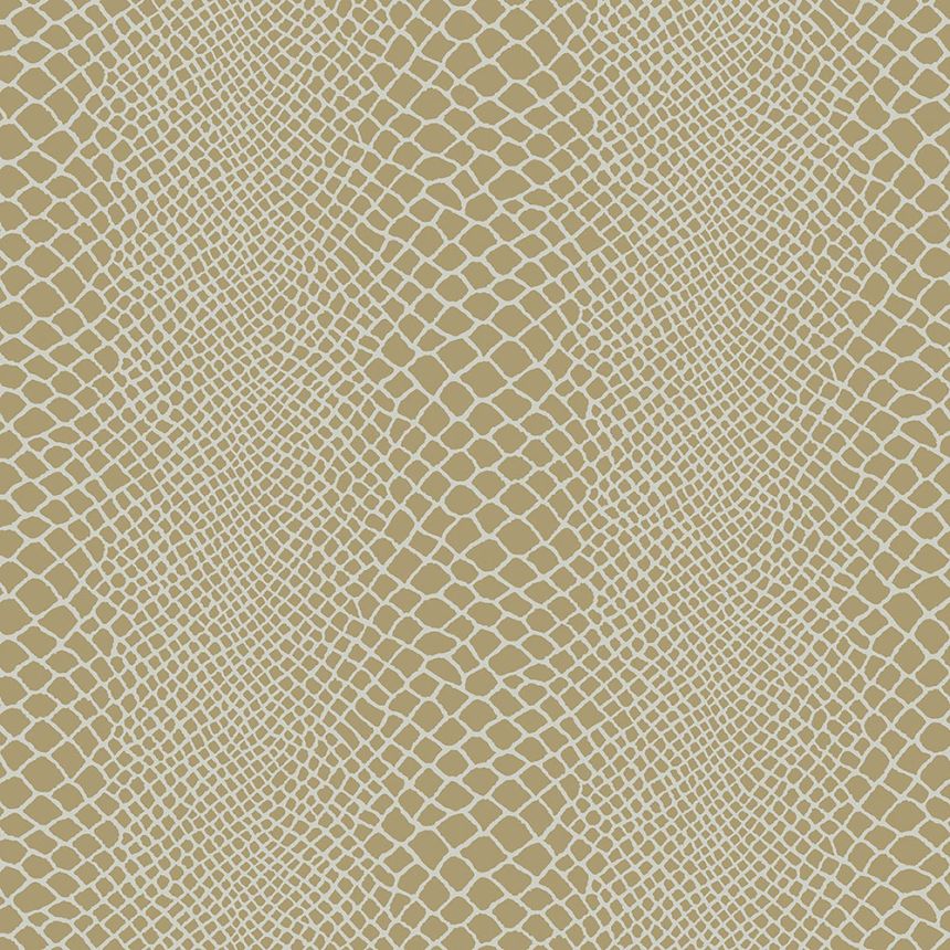 Gold-brown non-woven wallpaper, imitation snakeskin 347341, Luxury Skins, Origin