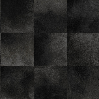 Non-woven wallpaper, a square pattern imitation of black fur 347326, Luxury Skins, Origin