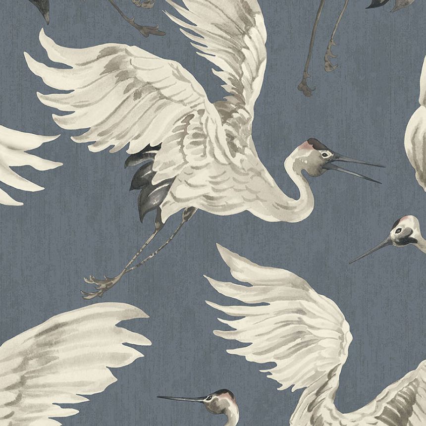 Non-woven blue wallpaper flying birds 317354, Oasis, Eijffinger