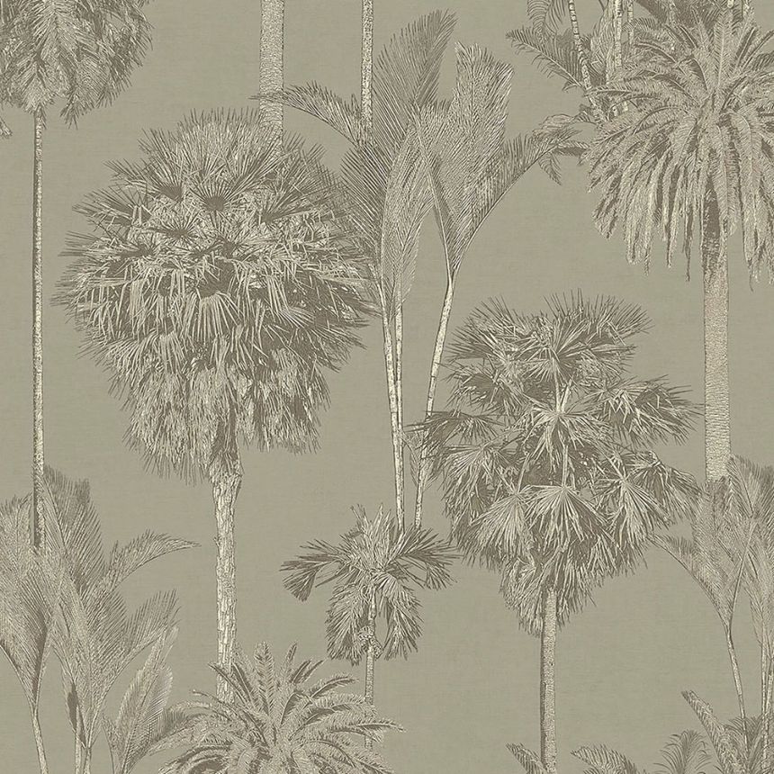 Gray non-woven wallpaper Palms, oasis 317324, Oasis, Eijffinger