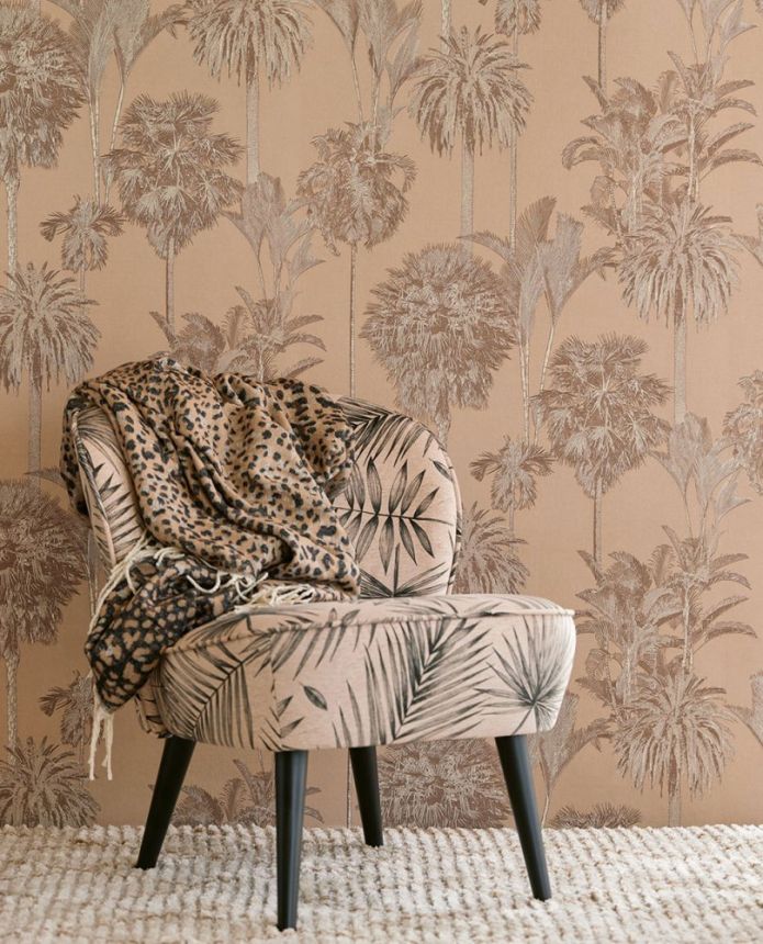 Beige non-woven wallpaper Palms, oasis 317323, Oasis, Eijffinger