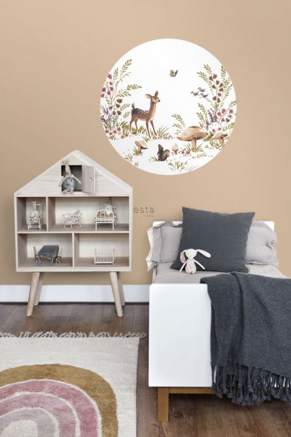 Self-adhesive round animal wall mural 159074, diameter 70 cm, Forest Friends, Esta