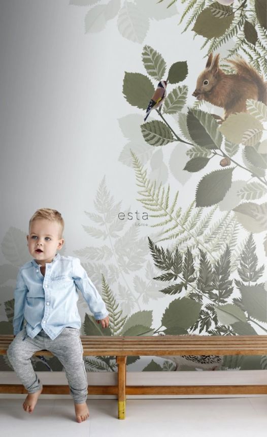 Non-woven animal wall mural 159051, 150 x 279 cm, Forest Friends, Esta