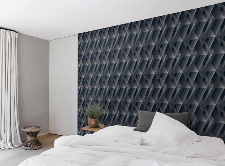 Non-woven geometric 3D wallpaper, imitation wood WL2603, Wanderlust, Grandeco