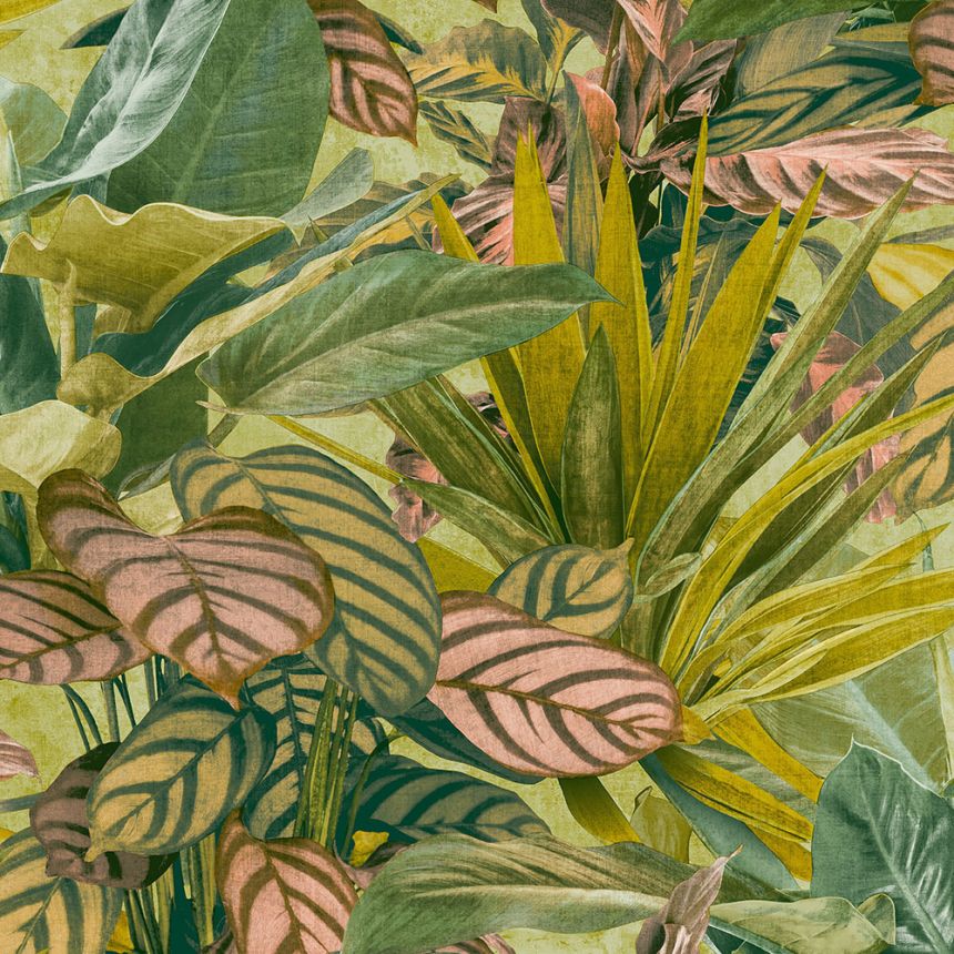 Non-woven tropical leaves wallpaper WL2003, Wanderlust, Grandeco