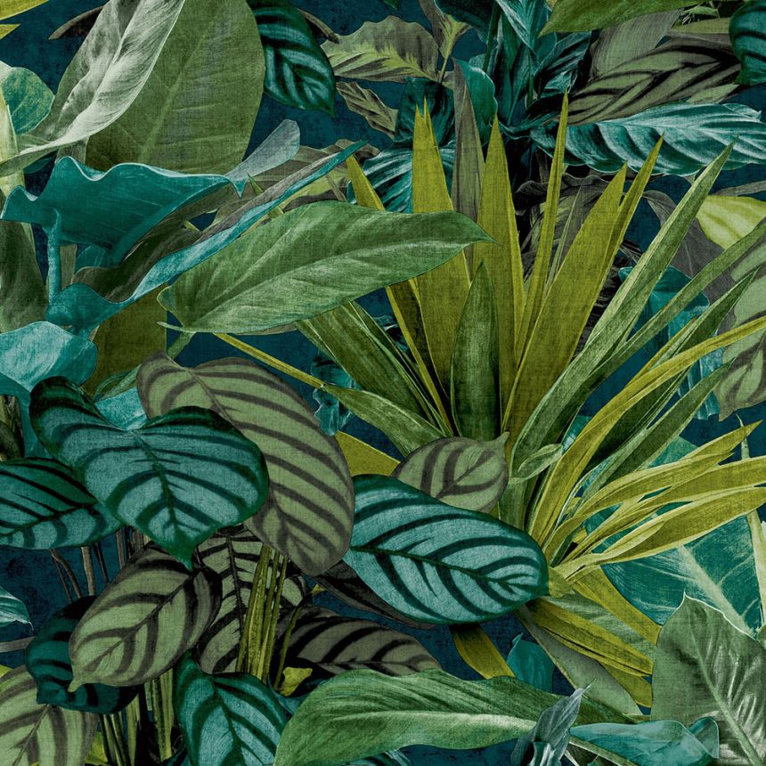 Non-woven tropical leaves wallpaper WL2001, Wanderlust, Grandeco