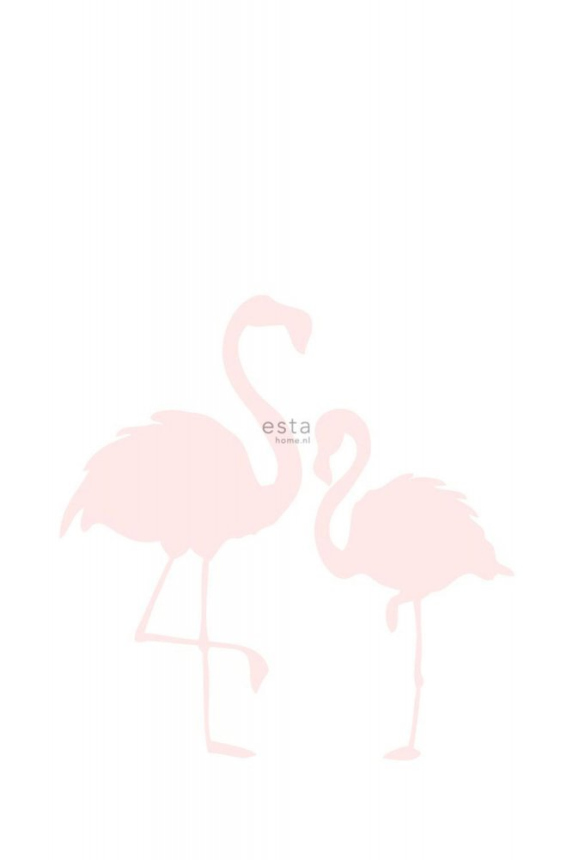 Non-woven children's wallpaper, Pink Flamingos 158838, 1,86 x 2,79 m, Little Bandits, Esta