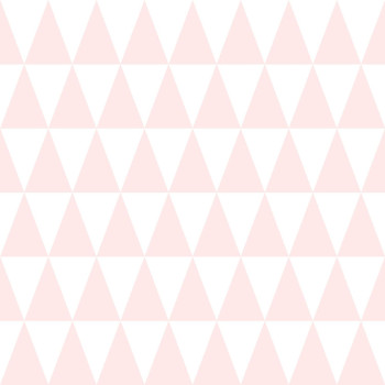 Non-woven wallpaper with pink and white triangles 128862, Little Bandits, Esta