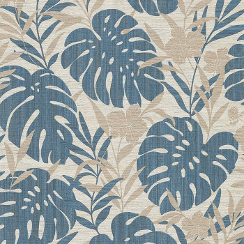 Non-woven wallpaper, Leaves, monstera, orchids, CE3107, Aurora 2022, Grandeco