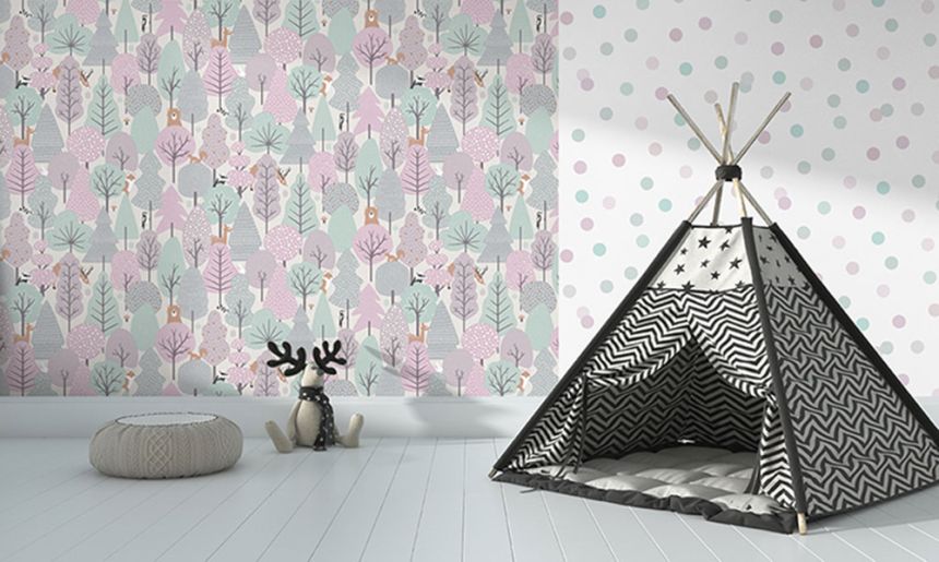 Non-woven children's wallpaper - animals in the forest M51603, My Kingdom, Ugépa